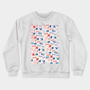 Vintage travel symbols Crewneck Sweatshirt